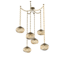 Hammerton SNB0064-06-GB-B-CH2-E2 - Nova Bulb Multi Light Pendant Multi Port Canopy Gilded Brass