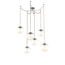 Hammerton SNB0066-06-BS-FA-CH1-L3 - Aster LED Multi Light Pendant Multi Port Canopy Beige Silver