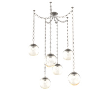 Hammerton SNB0066-06-BS-FA-CH2-L3 - Aster LED Multi Light Pendant Multi Port Canopy Beige Silver