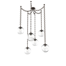 Hammerton SNB0066-06-FB-FC-CH2-L3 - Aster LED Multi Light Pendant Multi Port Canopy Flat Bronze