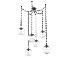 Hammerton SNB0066-06-MB-FC-CH2-L3 - Aster LED Multi Light Pendant Multi Port Canopy Matte Black