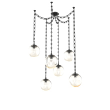 Hammerton SNB0066-06-MB-GA-CH3-L3 - Aster LED Multi Light Pendant Multi Port Canopy Matte Black