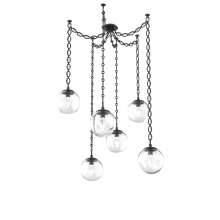 Hammerton SNB0066-06-MB-GC-CH2-L3 - Aster LED Multi Light Pendant Multi Port Canopy Matte Black
