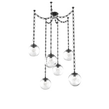 Hammerton SNB0066-06-MB-ZC-CH3-L1 - Aster Round 6pc Swag Multi-Pendant Chain (LED)