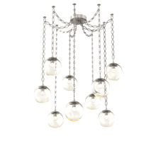 Hammerton SNB0066-09-BS-FA-CH2-L3 - Aster LED Multi Light Pendant Multi Port Canopy Beige Silver