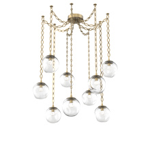Hammerton SNB0066-09-GB-FC-CH2-L1 - Aster LED Multi Light Pendant Multi Port Canopy Gilded Brass