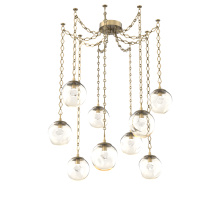 Hammerton SNB0066-09-GB-ZA-CH1-L3 - Aster LED Multi Light Pendant Multi Port Canopy Gilded Brass
