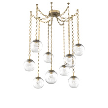 Hammerton SNB0066-09-GB-ZC-CH2-L1 - Aster LED Multi Light Pendant Multi Port Canopy Gilded Brass