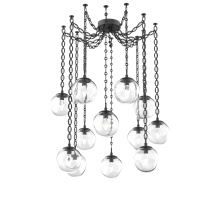 Hammerton SNB0066-12-MB-GC-CH2-L1 - Aster LED Multi Light Pendant Multi Port Canopy Matte Black