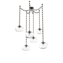Hammerton SNB0068-06-FB-GC-CH3-L1 - Nova LED Multi Light Pendant Flat Bronze