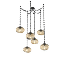 Hammerton SNB0068-06-MB-GB-CH1-L1 - Nova LED Multi Light Pendant Matte Black