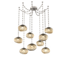 Hammerton SNB0068-09-BS-ZB-CH3-L3 - Nova LED Multi Light Pendant Beige Silver