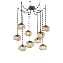 Hammerton SNB0068-09-FB-ZB-CH1-L3 - Nova LED Multi Light Pendant Flat Bronze