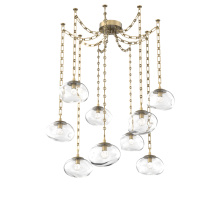 Hammerton SNB0068-09-GB-FC-CH3-L1 - Nova LED Multi Light Pendant Gilded Brass