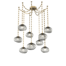 Hammerton SNB0068-09-GB-ZS-CH3-L3 - Nova LED Multi Light Pendant Gilded Brass