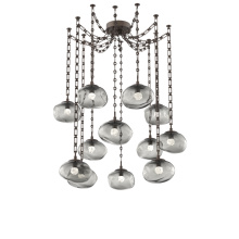 Hammerton SNB0068-12-FB-FS-CH3-L1 - Nova LED Multi Light Pendant Flat Bronze