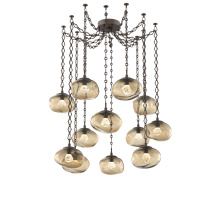 Hammerton SNB0068-12-FB-ZB-CH1-L3 - Nova LED Multi Light Pendant Flat Bronze