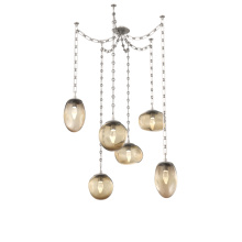 Hammerton SNB0069-06-BS-GB-CH3-L3 - Cosmos LED Multi Light Pendant Beige Silver