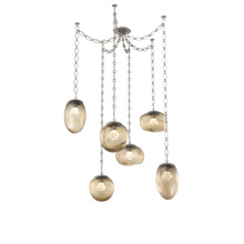 Hammerton SNB0069-06-BS-ZB-CH2-L3 - Cosmos LED Multi Light Pendant Beige Silver
