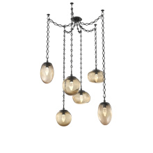 Hammerton SNB0069-06-MB-GB-CH1-L1 - Cosmos LED Multi Light Pendant Matte Black