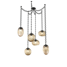 Hammerton SNB0069-06-MB-ZB-CH2-L1 - Cosmos LED Multi Light Pendant Matte Black