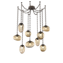 Hammerton SNB0069-09-FB-FB-CH1-L1 - Cosmos LED Multi Light Pendant Flat Bronze