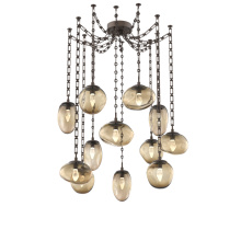 Hammerton SNB0069-12-FB-GB-CH3-L3 - Cosmos LED Multi Light Pendant Flat Bronze