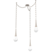 Hammerton SNB0078-03-BS-C-CH2-L1 - Raindrop Multi Light Pendant Beige Silver