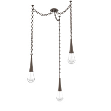 Hammerton SNB0078-03-FB-C-CH1-L3 - Raindrop Multi Light Pendant Flat Bronze
