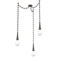Hammerton SNB0078-03-FB-C-CH3-L3 - Raindrop Multi Light Pendant Flat Bronze