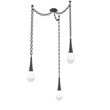 Hammerton SNB0078-03-MB-C-CH2-L1 - Raindrop Multi Light Pendant Matte Black