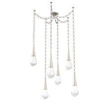 Hammerton SNB0078-06-BS-C-CH1-L3 - Raindrop Multi Light Pendant Beige Silver
