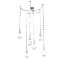 Hammerton SNB0078-06-BS-C-CH3-L1 - Raindrop Multi Light Pendant Beige Silver
