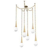 Hammerton SNB0078-06-GB-C-CH1-L1 - Raindrop Multi Light Pendant Gilded Brass