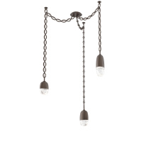 Hammerton SNB0079-03-FB-PC-CH2-L3 - Pebble Multi Light Pendant Flat Bronze