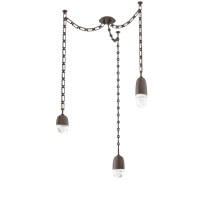 Hammerton SNB0079-03-FB-PC-CH3-L3 - Pebble Multi Light Pendant Flat Bronze