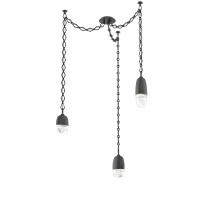 Hammerton SNB0079-03-MB-PC-CH1-L1 - Pebble Multi Light Pendant Matte Black