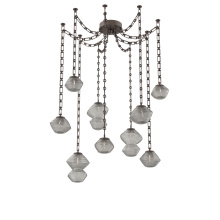 Hammerton SNB0089-09-FB-S-CH3-L1 - Mesa Multi Light Pendant Flat Bronze