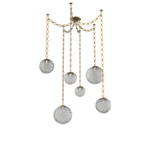 Hammerton SNB0092-06-GB-S-CH2-L1 - Gaia Multi Light Pendant Gilded Brass