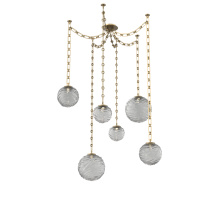 Hammerton SNB0092-06-GB-S-CH3-L1 - Gaia Multi Light Pendant Gilded Brass