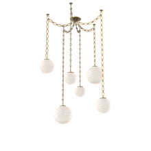 Hammerton SNB0092-06-GB-WL-CH2-L3 - Gaia Multi Light Pendant Gilded Brass
