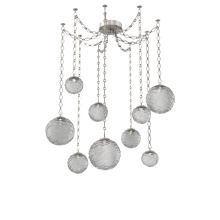 Hammerton SNB0092-09-BS-S-CH1-L1 - Gaia Multi Light Pendant Beige Silver