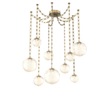 Hammerton SNB0092-09-GB-A-CH3-L3 - Gaia Multi Light Pendant Gilded Brass