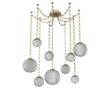 Hammerton SNB0092-09-GB-S-CH1-L1 - Gaia Multi Light Pendant Gilded Brass