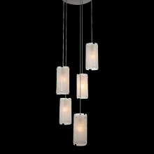 Hammerton CHB0044-08-BS-IW-C01-E2 - Textured Glass Round 8pc Multi-Pendant