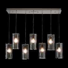 Hammerton PLB0044-07-BS-IW-C01-E2 - Textured Glass Linear 7pc Multi-Pendant
