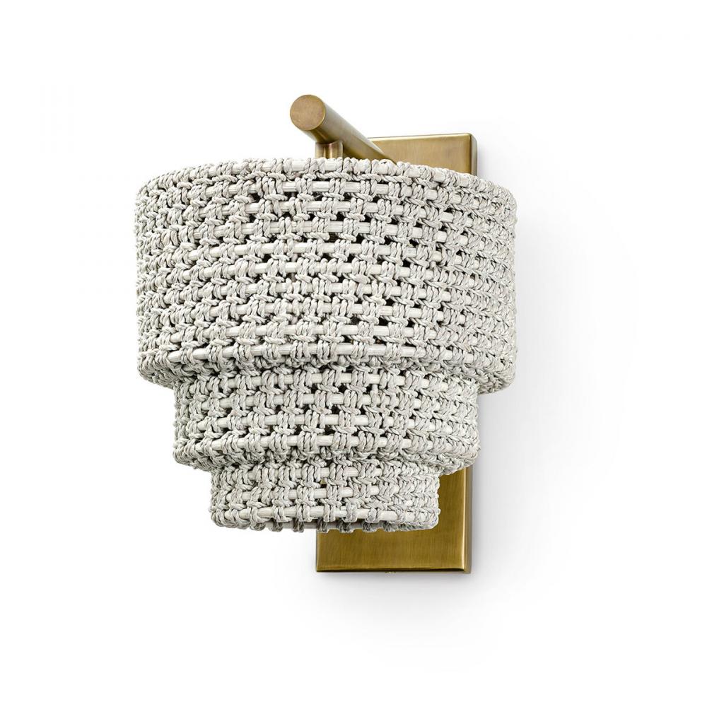 VERANDA SCONCE WHITEWASH ANT BRASS