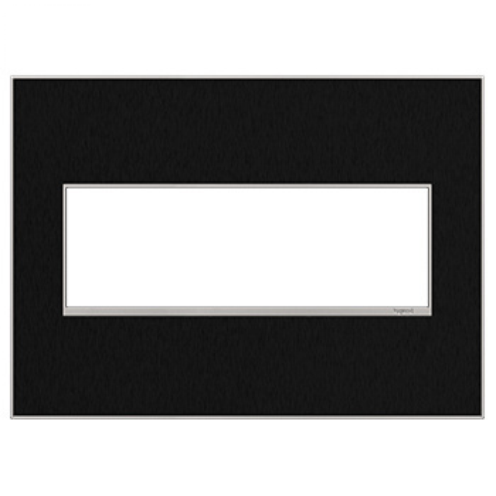adorne Black Stainless Three-Gang Screwless Wall Plate