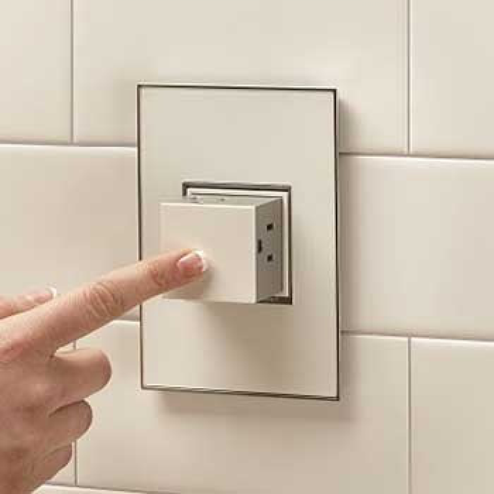 adorne 15A One-Gang Pop-Out Outlet, White