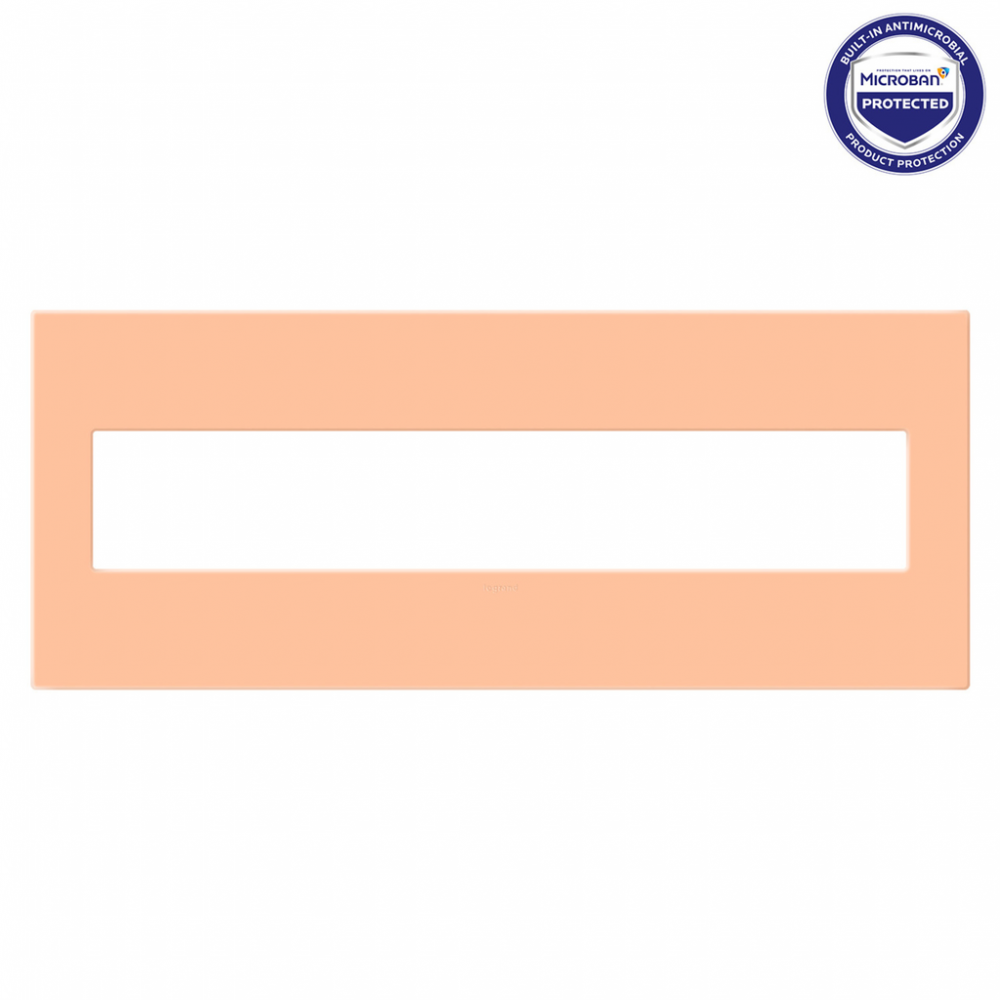 adorne Peachy Six-Gang Screwless Wall Plate with Microban